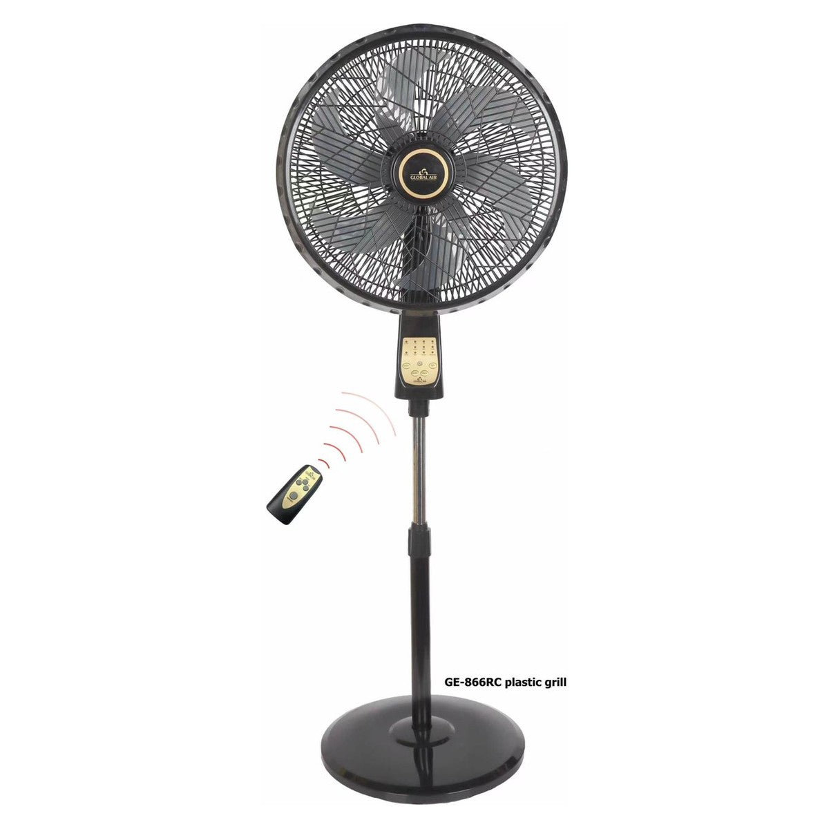 Ventilateur sur pied Global Air GE-866RC avec télécommande (Noir)