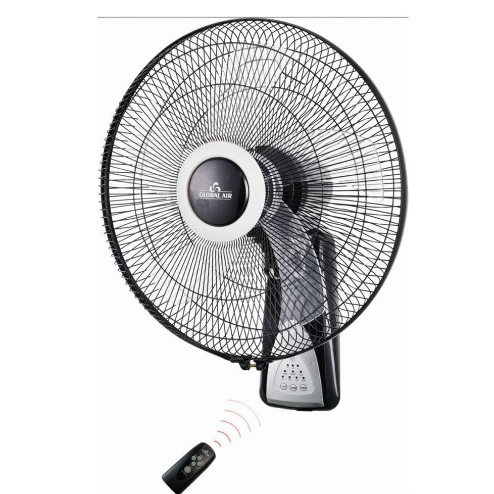 Ventilateur mural Global Air avec télécommande (Noir)
