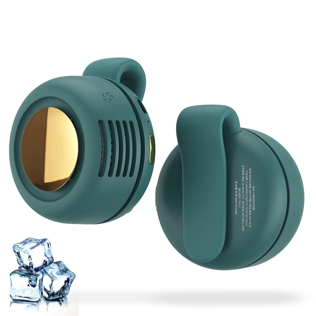 Ventilateur personnel à porter sans pales, rechargeable (Blanc, Vert, Rose)